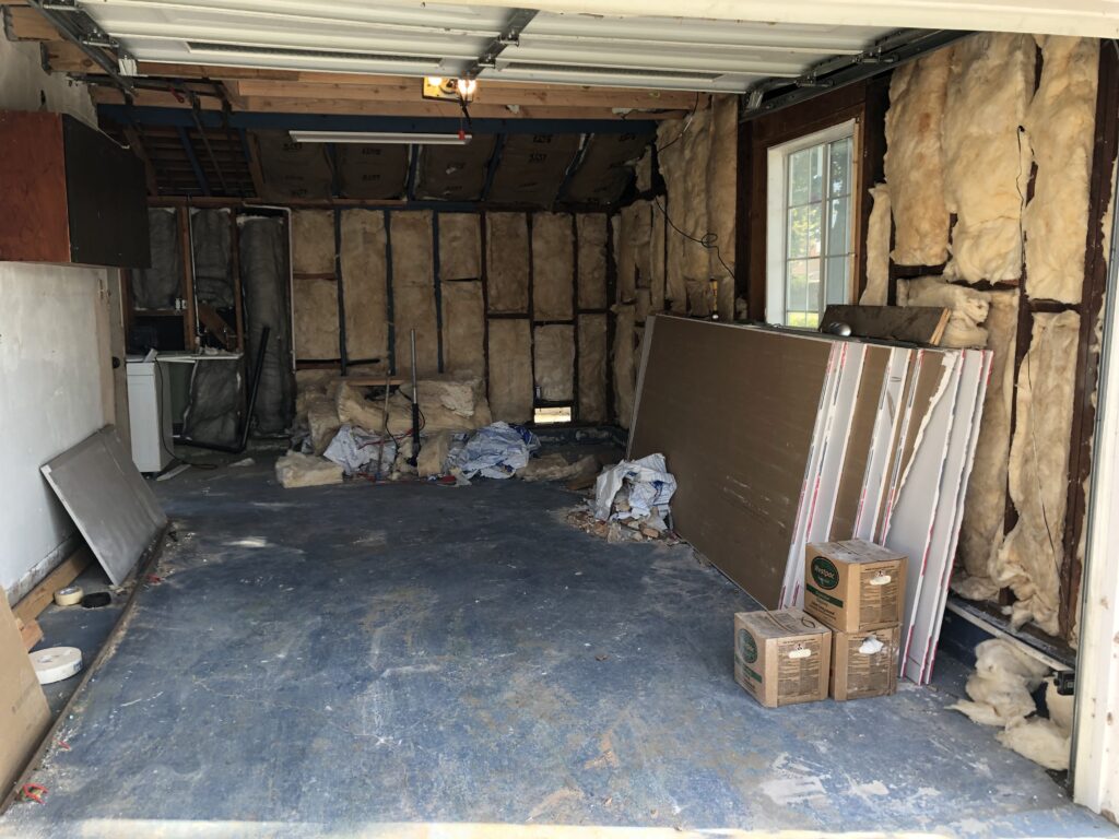 before image of the empty garage